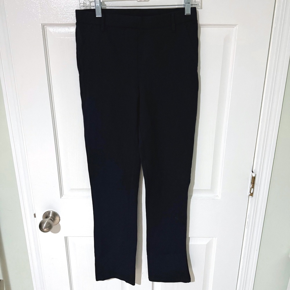 Quince Womens Ultra-Stretch Ponte Straight Leg Pants Black Size Small Regular